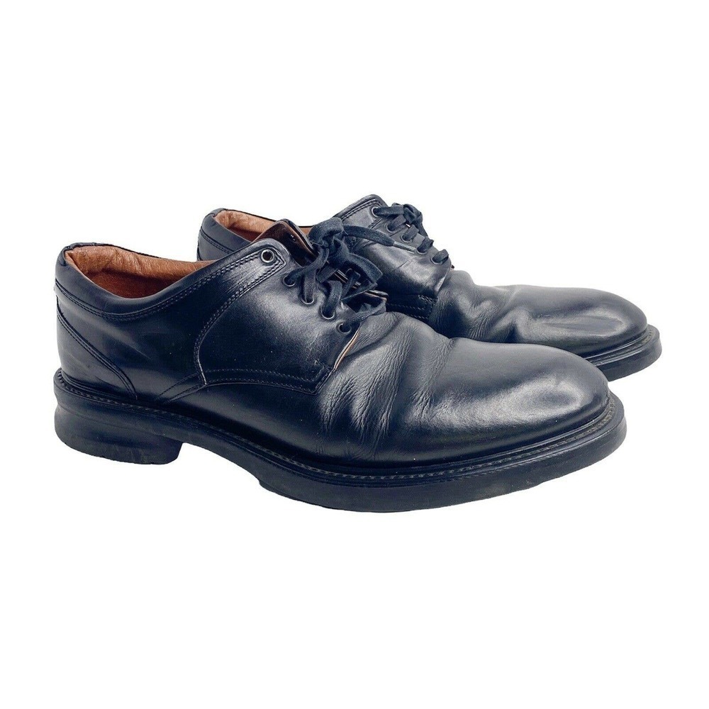 JOHNSTON & MURPHY size 10 M Men black leather lace up dress shoe loafer 2093212